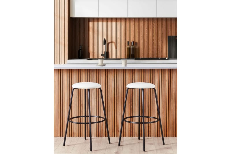 Barstol Morton set om 2 Vit-Svart - Vit-Svart - Möbler - Bord & matgrupper