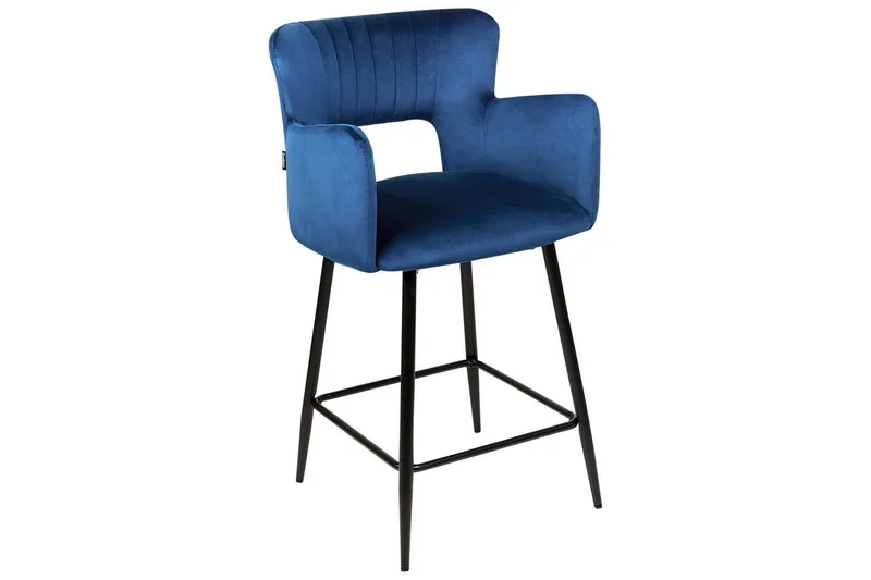 Barstol Sanilac set om 2 Blå-Svart - Blå-Svart - Möbler - Stolar & fåtöljer - Barstol & barpall