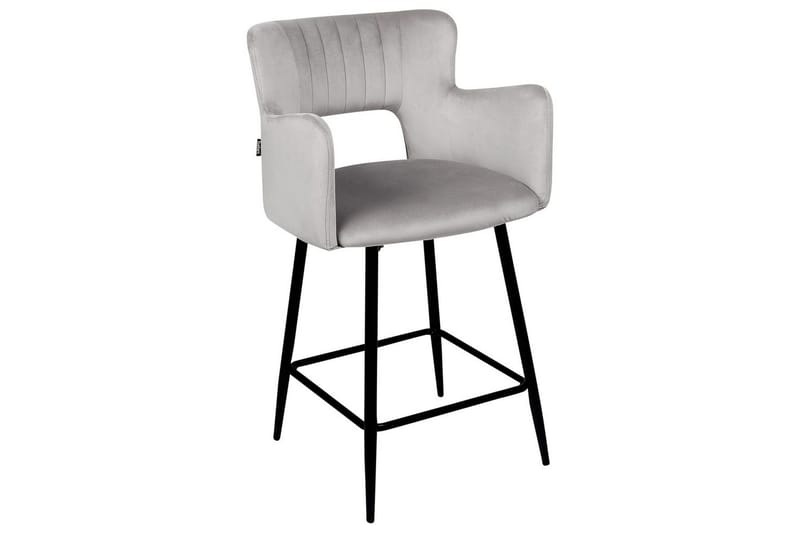 Barstol Sanilac set om 2 Grå-Svart - Grå-Svart - Möbler - Stolar & fåtöljer - Barstol & barpall