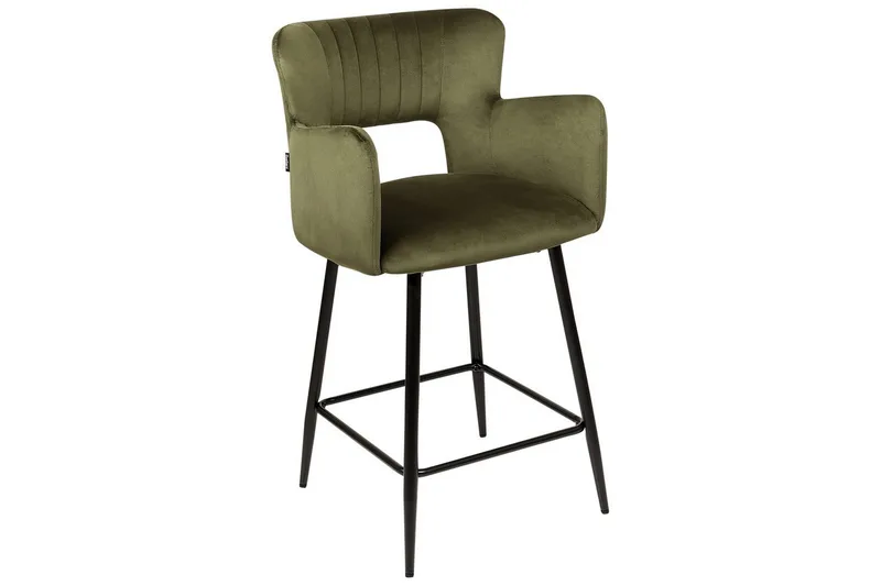 Barstol Sanilac set om 2 Grön-Svart - Grön-Svart - Möbler - Stolar & fåtöljer - Barstol & barpall