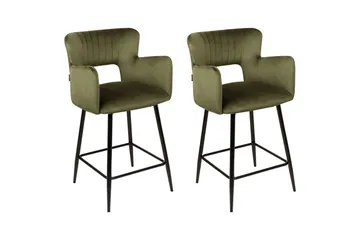 Barstol Sanilac set om 2 Grön-Svart