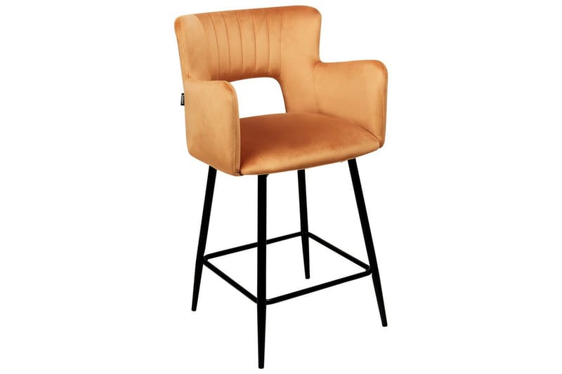 Barstol Sanilac set om 2 Orange-Svart - Orange-Svart - Möbler - Stolar & fåtöljer - Barstol & barpall