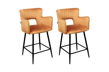 Barstol Sanilac set om 2 Orange-Svart