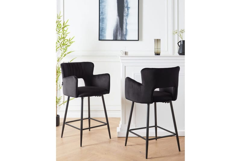 Barstol Sanilac set om 2 Svart - Svart - Möbler - Stolar & fåtöljer - Barstol & barpall