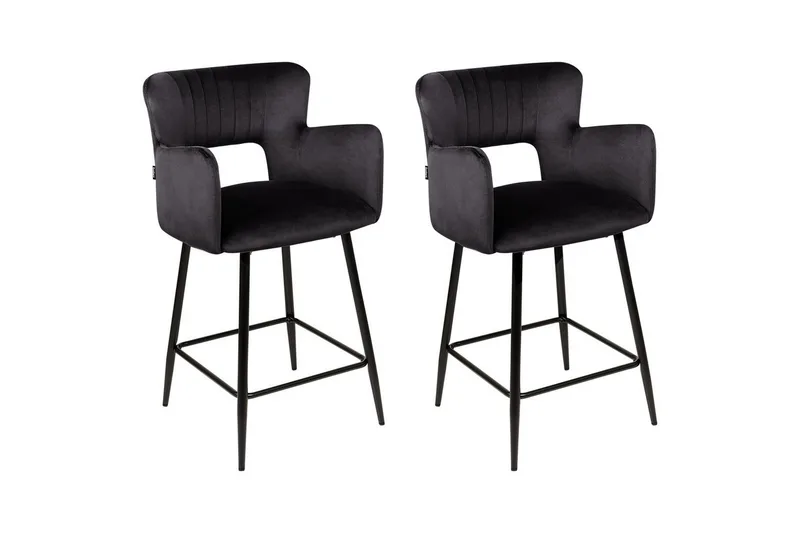 Barstol Sanilac set om 2 Svart - Svart - Möbler - Stolar & fåtöljer - Barstol & barpall