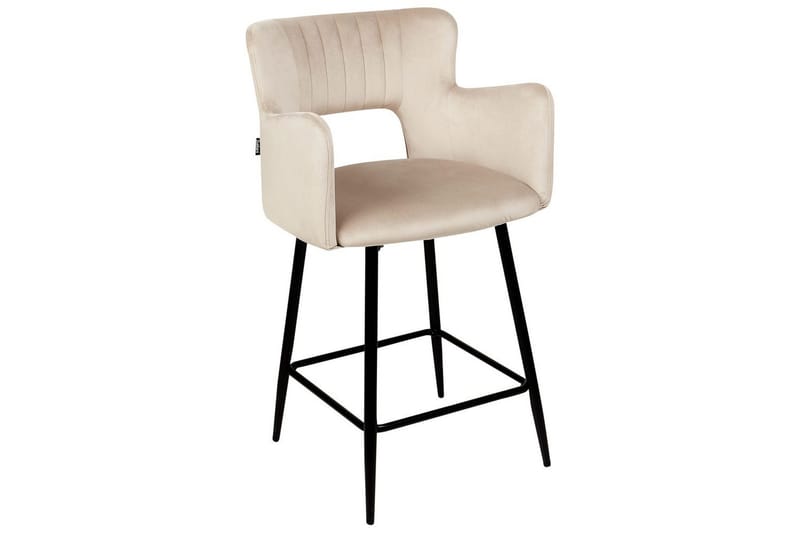 Barstol Sanilac set om 2 Taupe-Svart - Taupe-Svart - Möbler - Stolar & fåtöljer - Barstol & barpall