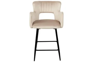 Barstol Sanilac set om 2 Taupe-Svart - Taupe-Svart - Möbler - Stolar & fåtöljer - Barstol & barpall