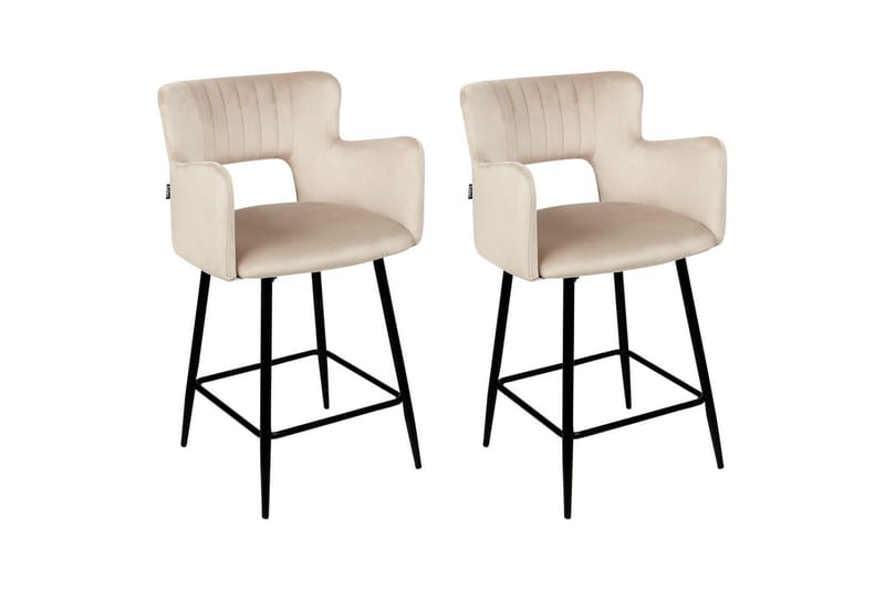 Barstol Sanilac set om 2 Taupe-Svart, Taupe-Svart