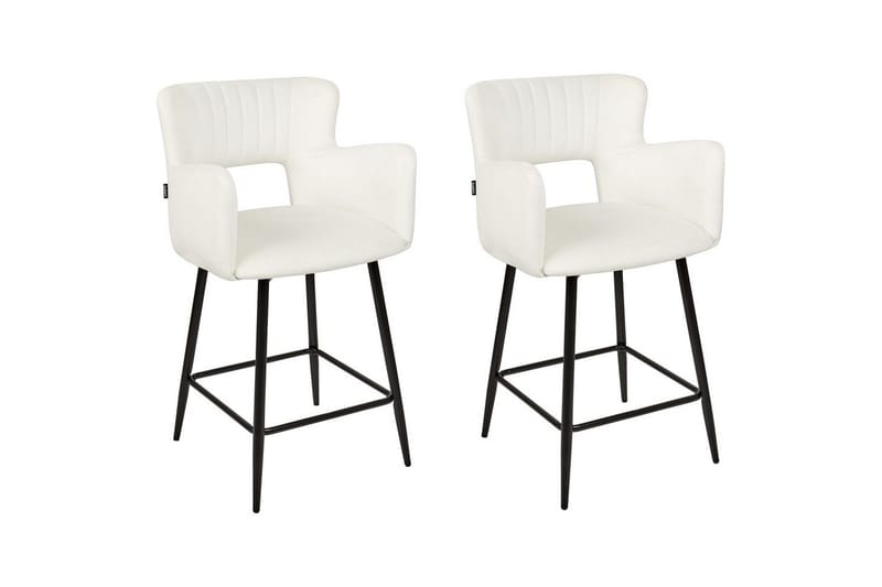 Barstol Sanilac set om 2 Vit-Svart, Vit-Svart