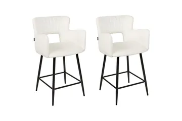 Barstol Sanilac set om 2 Vit-Svart