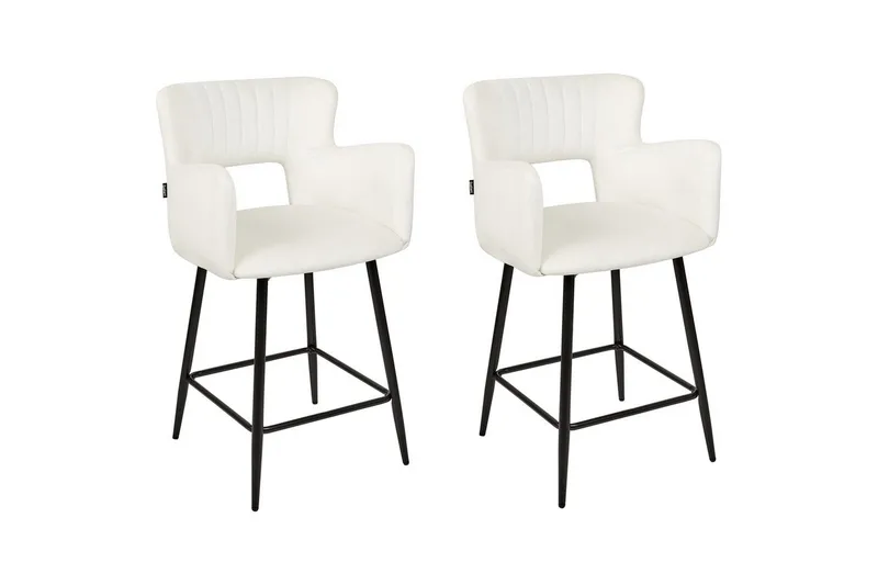 Barstol Sanilac set om 2 Vit-Svart, Vit-Svart