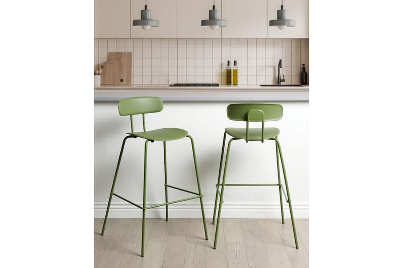 Barstol Sibley set om 2 Grön - Grön - Möbler - Stolar & fåtöljer - Barstol & barpall