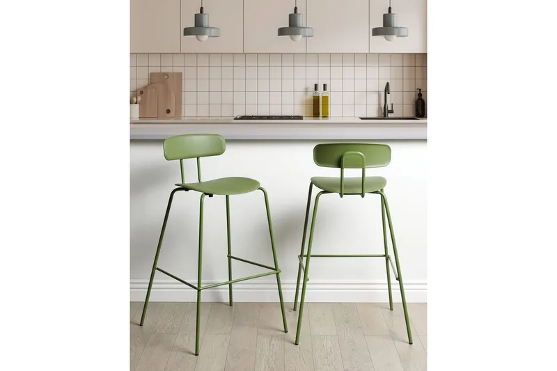 Barstol Sibley set om 2 Grön - Grön - Möbler - Stolar & fåtöljer - Barstol & barpall