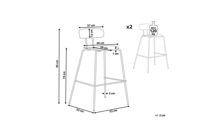 Barstol Sibley set om 2 Grön - Grön - Möbler - Stolar & fåtöljer - Barstol & barpall
