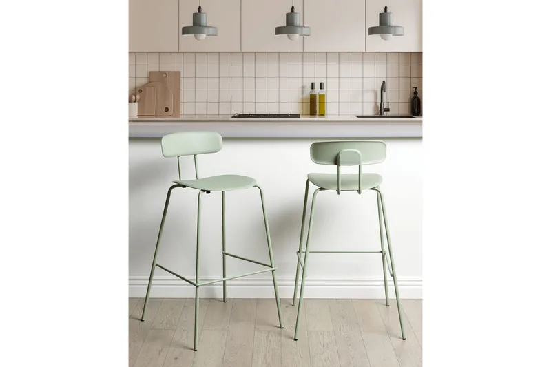 Barstol Sibley set om 2 Ljusgrön - Ljusgrön - Möbler - Stolar & fåtöljer - Barstol & barpall