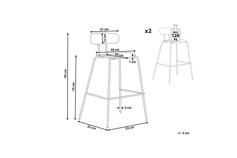 Barstol Sibley set om 2 Ljusgrön - Ljusgrön - Möbler - Bord & matgrupper