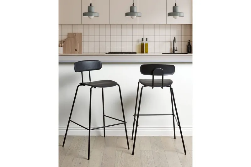 Barstol Sibley set om 2 Svart - Svart - Möbler - Stolar & fåtöljer - Barstol & barpall