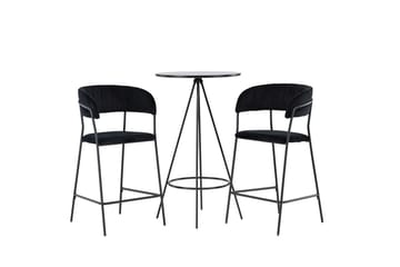 Bistro Barbord 60 cm med 2 Lui Matstol Svart - Möbler - Bord & matgrupper