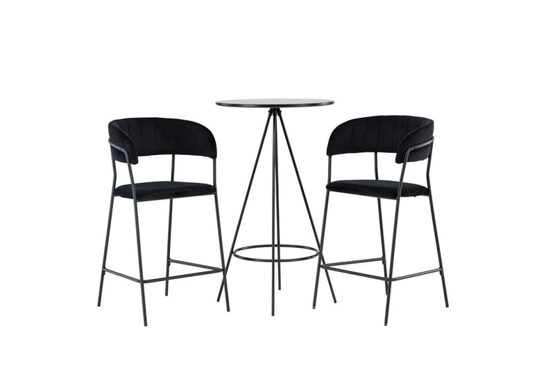 Bistro Barbord 60 cm med 2 Lui Matstol Svart - Möbler - Bord & matgrupper
