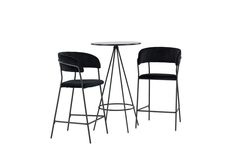 Bistro Barbord 60 cm med 2 Lui Matstol Svart - Möbler - Bord & matgrupper