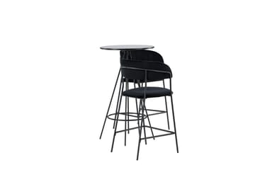 Bistro Barbord 60 cm med 2 Lui Matstol Svart - Möbler - Bord & matgrupper