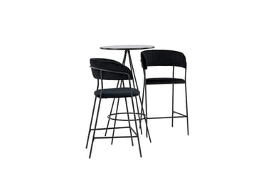 Bistro Barbord 60 cm med 2 Lui Matstol Svart - Möbler - Bord & matgrupper