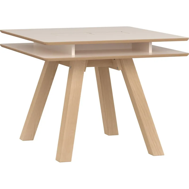 4 You Fresh Kvadratiskt Matbord 100 cm med Trä- och Ekutseende, Beige