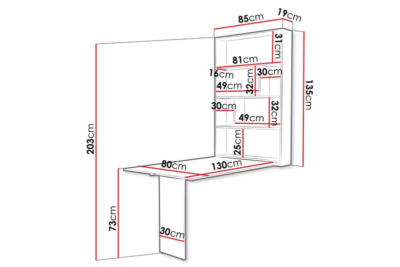 Abi Matbord Vägghängt 130 cm Rektangulär - Beige - Möbler - Bord & matgrupper - Matbord & köksbord