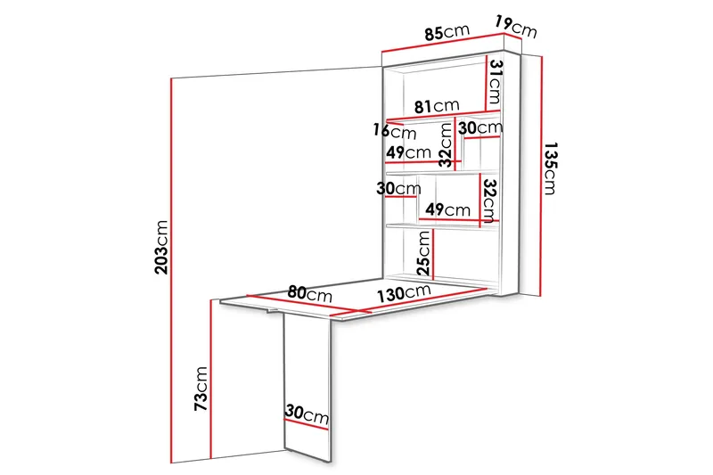 Abi Matbord Vägghängt 130 cm Rektangulär - Beige - Möbler - Bord & matgrupper - Matbord & köksbord