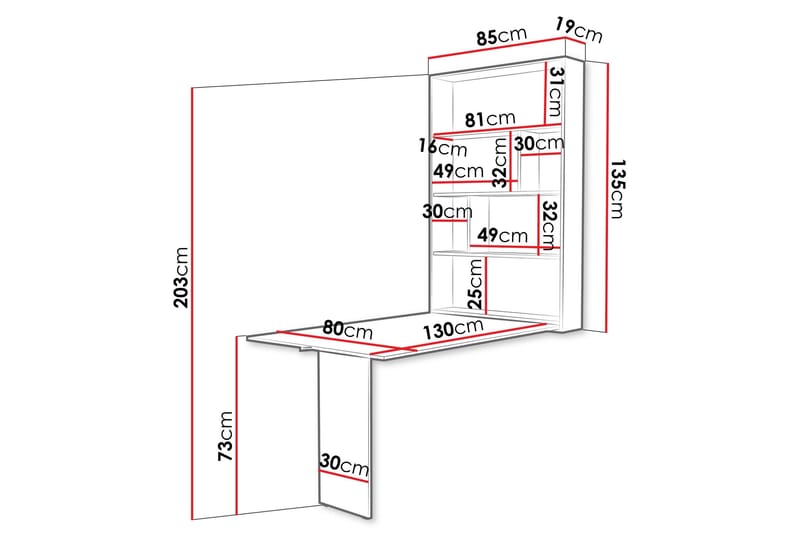 Abi Matbord Vägghängt 130 cm Rektangulär - Beige - Möbler - Bord & matgrupper - Matbord & köksbord