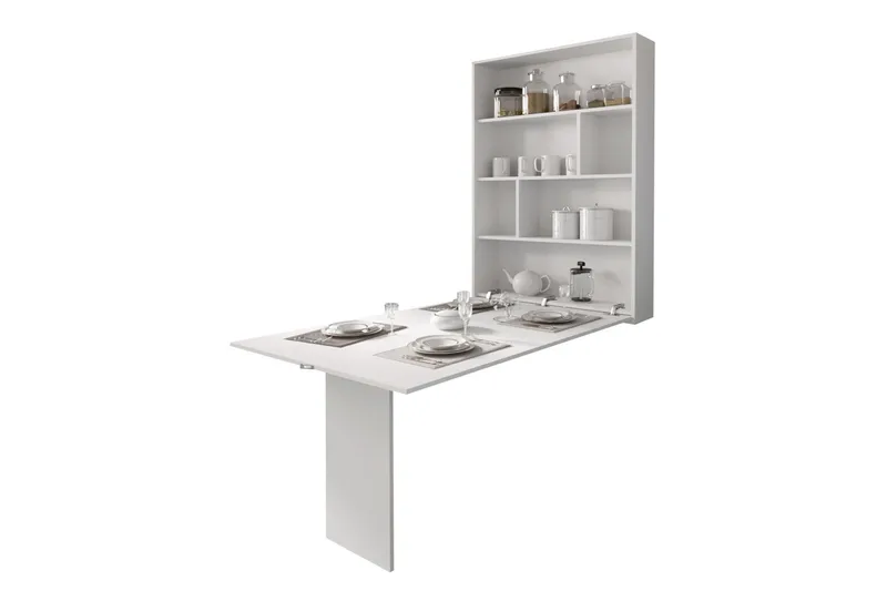 Abi Vägghängt Fällbart Matbord 130 cm, Vit