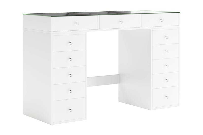 Addison Sminkbord Glas 120 cm - Vit - Möbler - Bord & matgrupper - Sminkbord & toalettbord