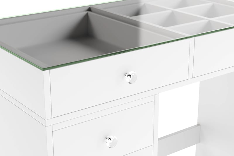 Addison Sminkbord Glas 120 cm - Vit - Möbler - Bord & matgrupper - Sminkbord & toalettbord