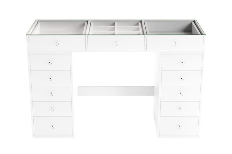 Addison Sminkbord Glas 120 cm - Vit - Möbler - Bord & matgrupper - Sminkbord & toalettbord