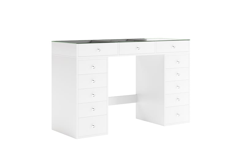 Addison Sminkbord Glas 120 cm - Vit - Möbler - Bord & matgrupper - Sminkbord & toalettbord