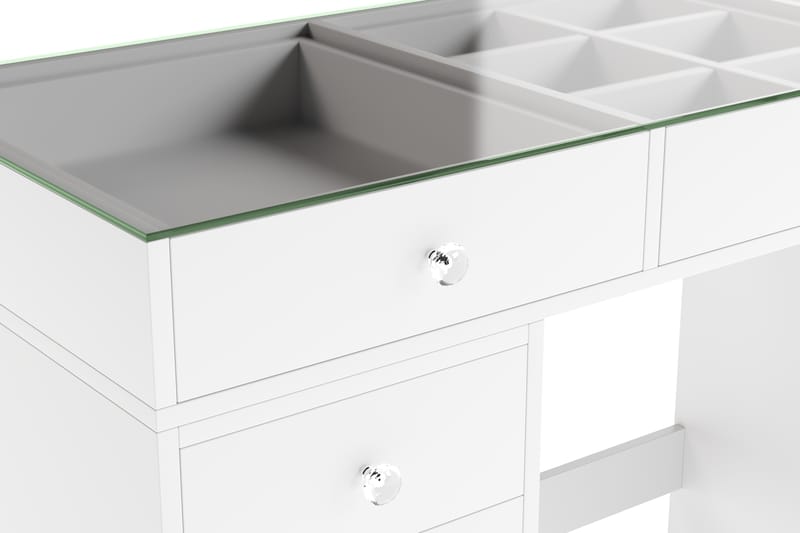 Addison Sminkbord Glas 120 cm - Vit - Möbler - Bord & matgrupper - Sminkbord & toalettbord