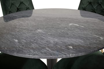 Admira Matbord 106 cm Runt Marmor med 4 Velvet Deluxe Sammetsstol - Möbler - Bord & matgrupper - Matgrupper