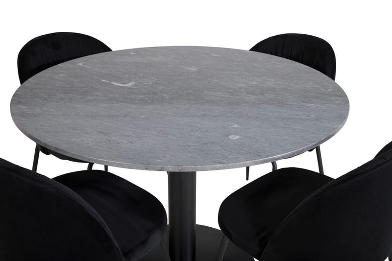 Admira Matbord 106 cm Runt Marmor med 4 Wrinkles Matstol - Möbler - Bord & matgrupper - Matgrupper