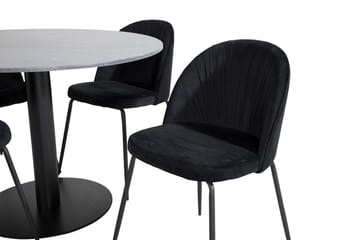 Admira Matbord 106 cm Runt Marmor med 4 Wrinkles Matstol - Möbler - Bord & matgrupper - Matgrupper