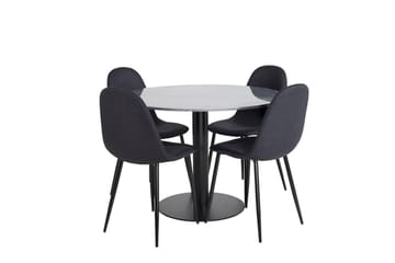 Admira Matbord 106 cm Runt Marmor med 4 Polar Matstol - Möbler - Bord & matgrupper - Matgrupper