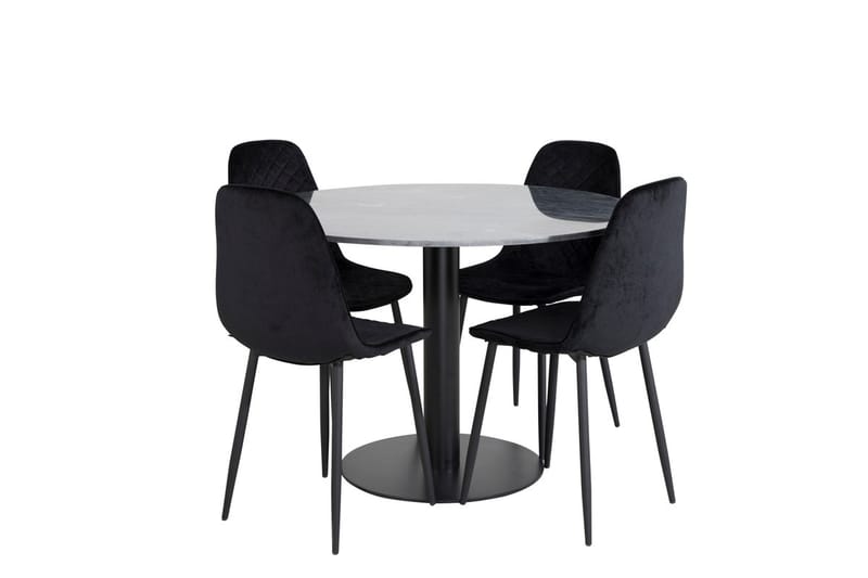 Admira Matbord 106 cm Runt Marmor med 4 Polar Matstol - Möbler - Bord & matgrupper - Matgrupper