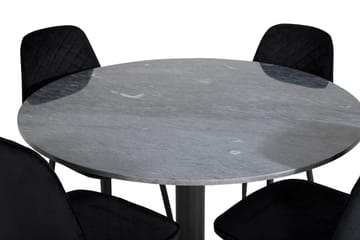 Admira Matbord 106 cm Runt Marmor med 4 Polar Matstol - Möbler - Bord & matgrupper - Matgrupper
