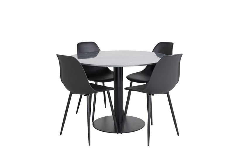 Admira Matbord 106 cm Runt Marmor med 4 Polar Matstol - Möbler - Bord & matgrupper - Matgrupper
