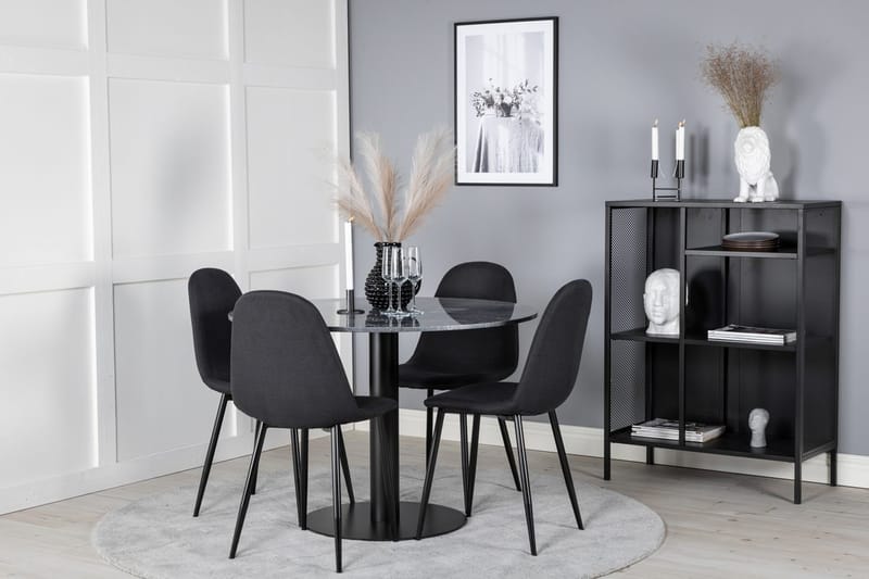 Admira Matbord 106 cm Runt Marmor med 4 Polar Matstol