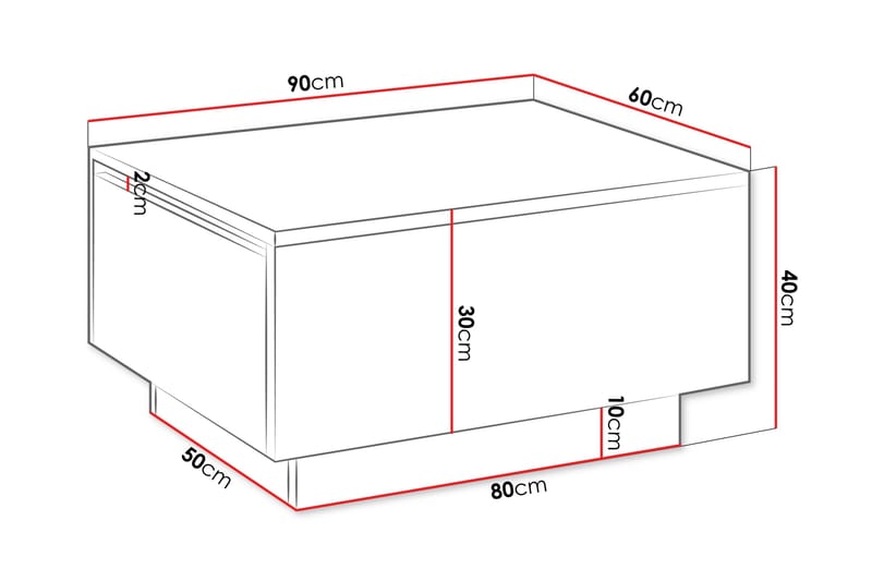 Adrianah Soffbord 90 cm - Svart - Möbler - Bord & matgrupper - Soffbord