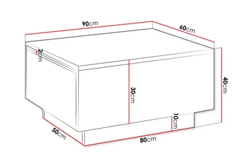 Adrianah Soffbord 90 cm - Svart - Möbler - Bord & matgrupper - Soffbord