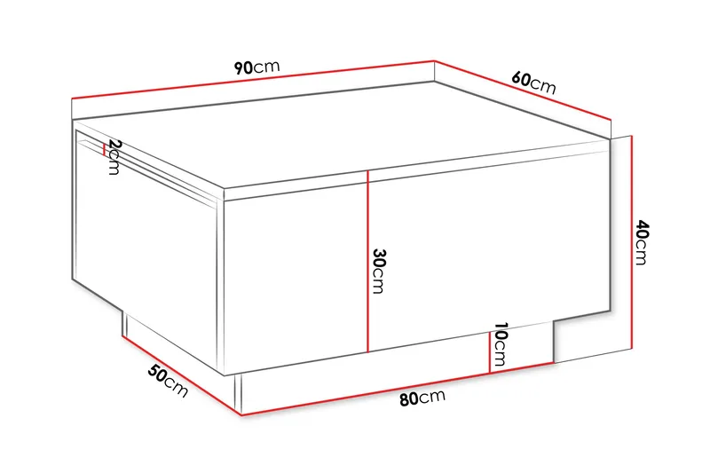 Adrianah Soffbord 90 cm - Svart - Möbler - Bord & matgrupper - Soffbord