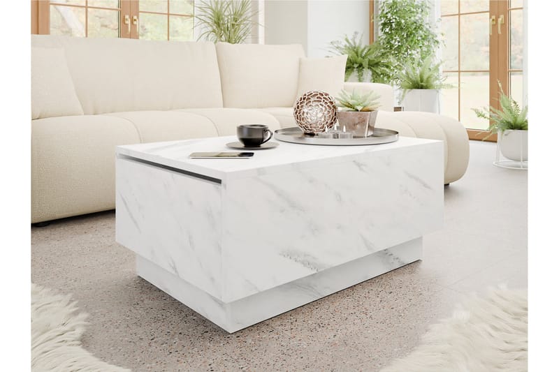 Adrianah Soffbord 90 cm - Vit - Möbler - Bord & matgrupper - Soffbord