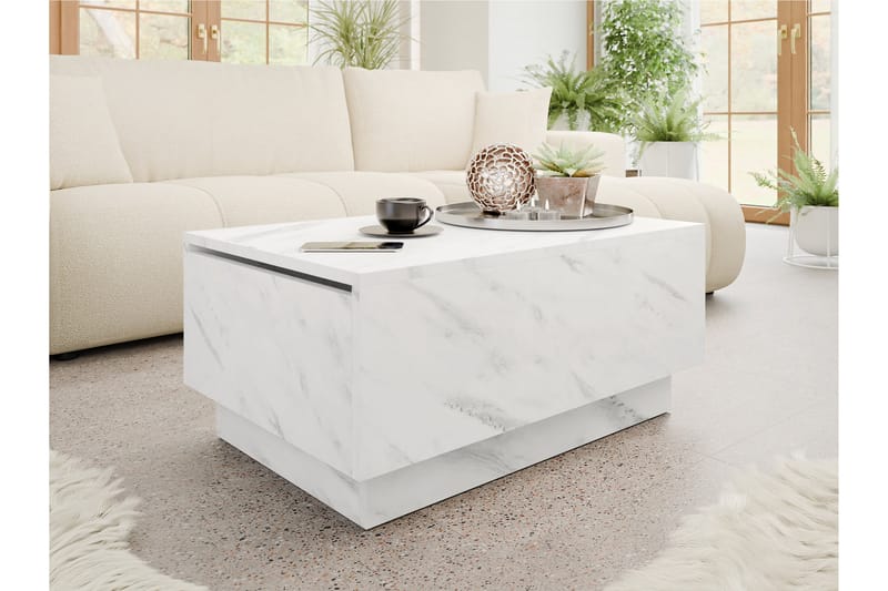 Adrianah Soffbord 90 cm - Vit - Möbler - Bord & matgrupper - Soffbord