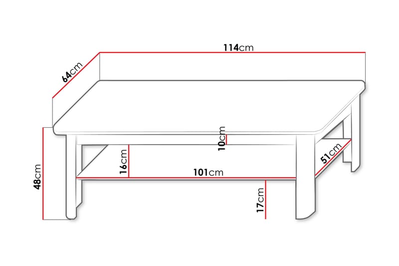 Afarin Soffbord 114 cm - Brun - Möbler - Bord & matgrupper - Soffbord